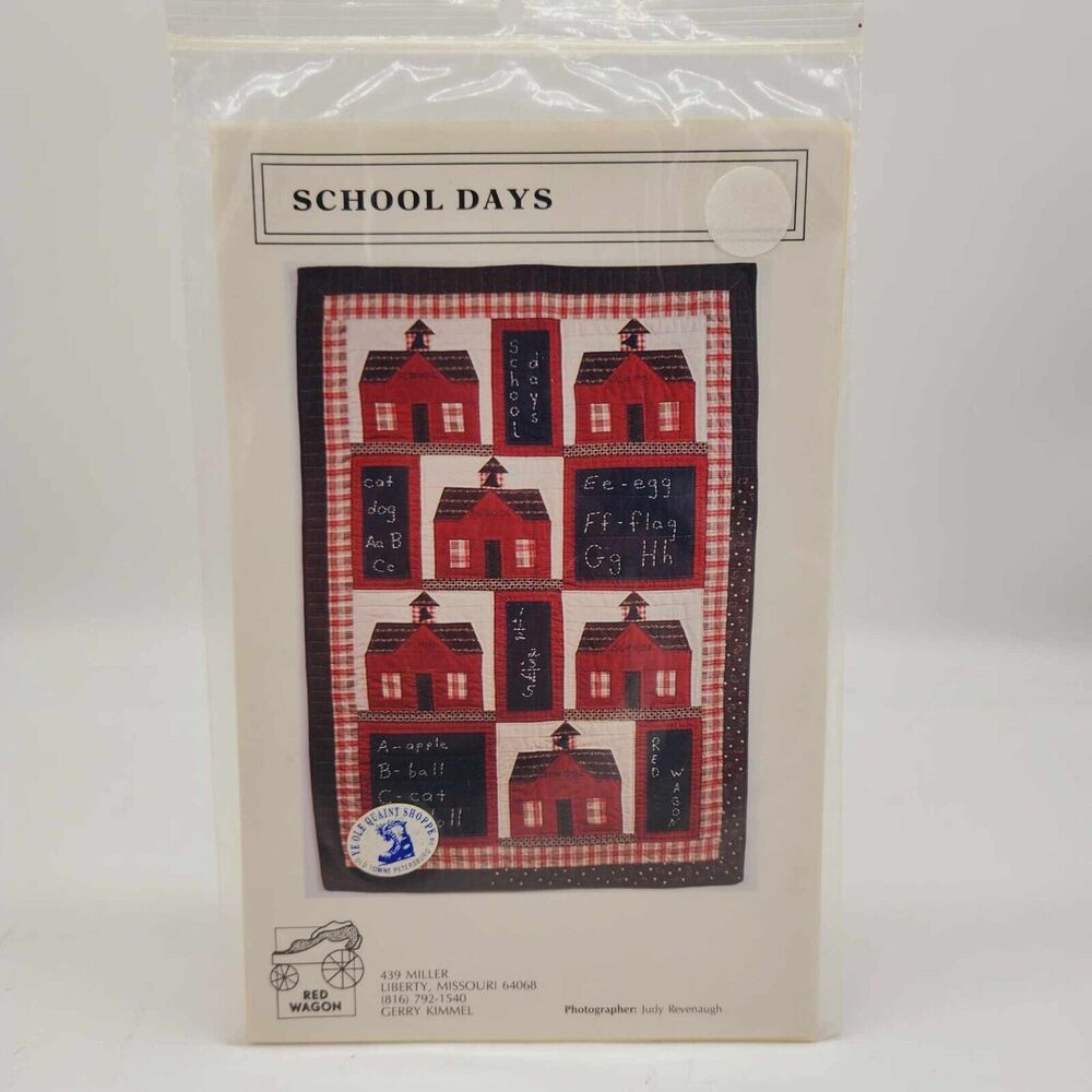 Red Wagon School Days Quilt Pattern Primitive Rustic Schoolhouse 56 S-W